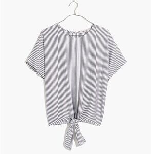 Madewell Button Back Tie Tee In Classon Stripe